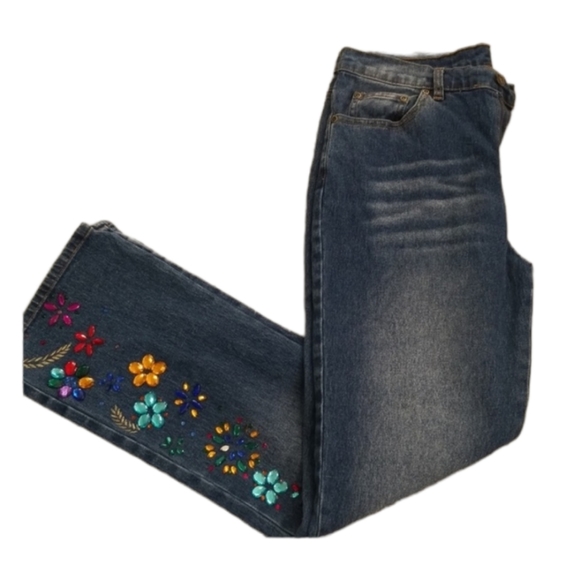DG beaded Straight Legs blue jean.  Size 10 - Picture 5 of 9